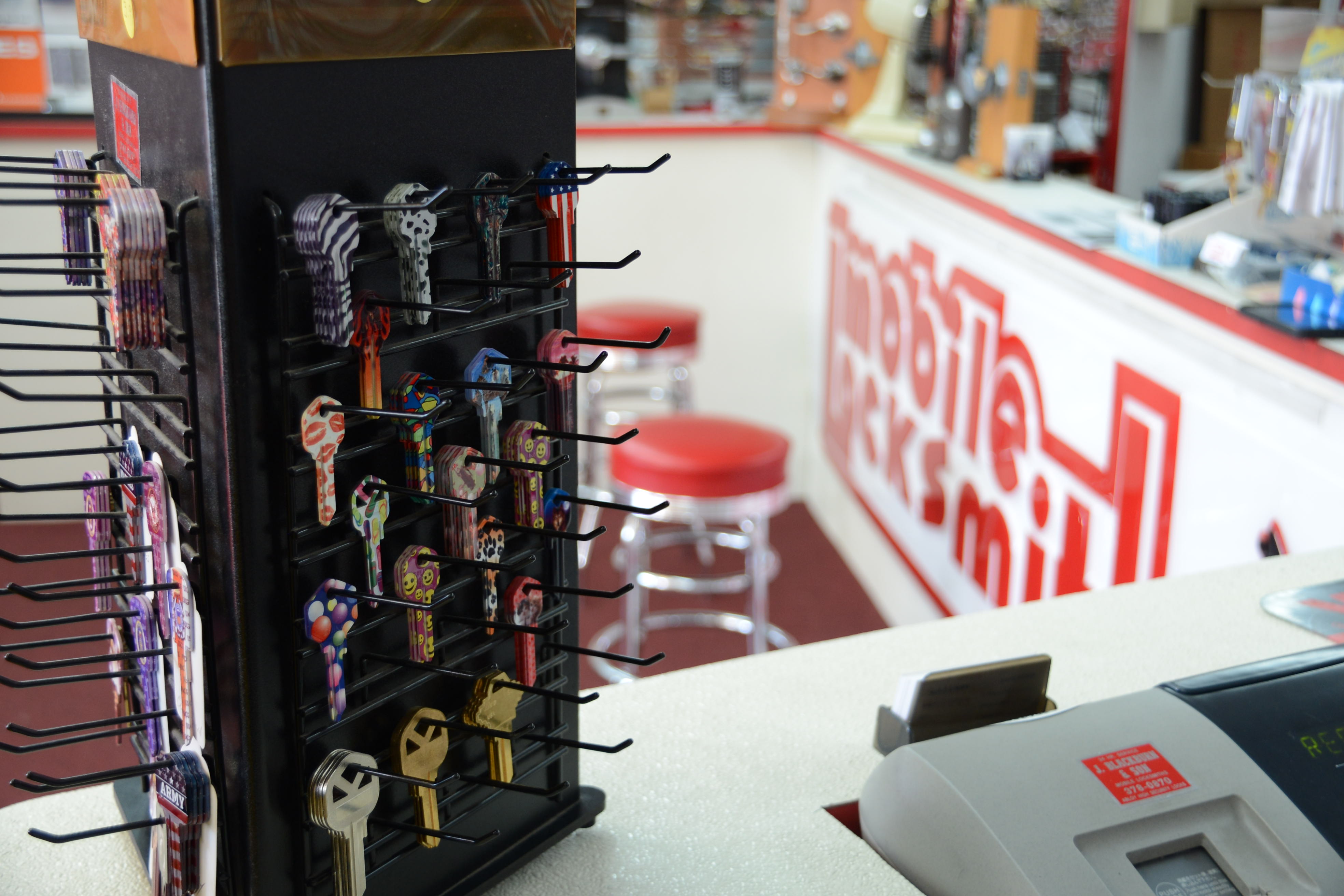 Personalized house keys cut in shop